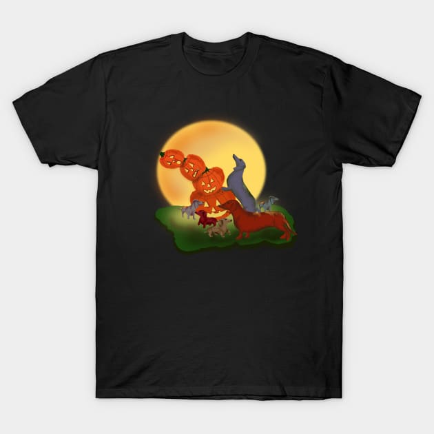 Dachshunds’s Halloween T-Shirt by CATiltedArt